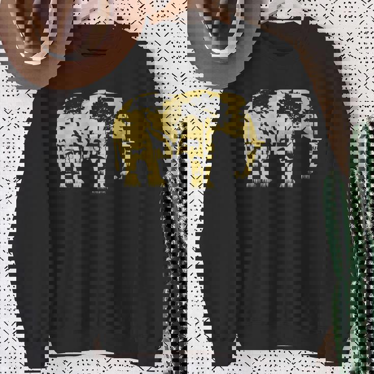 象の贈り物野生生物保護動物園動物動物学アフリカ スウェットシャツ 年配の女性への贈り物