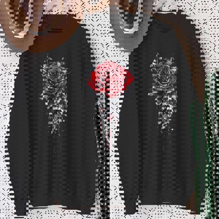 赤いバラ 花 ボタニスト 庭 花 バラ スウェットシャツ 年配の女性への贈り物