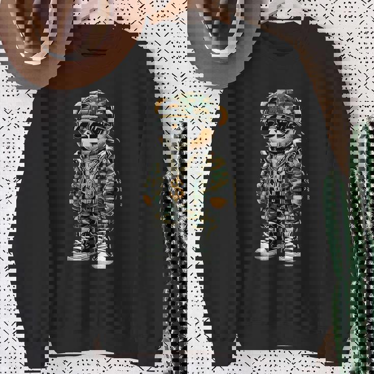 迷彩 ヒップホップ テディベア 迷彩 スウェットシャツ 年配の女性への贈り物