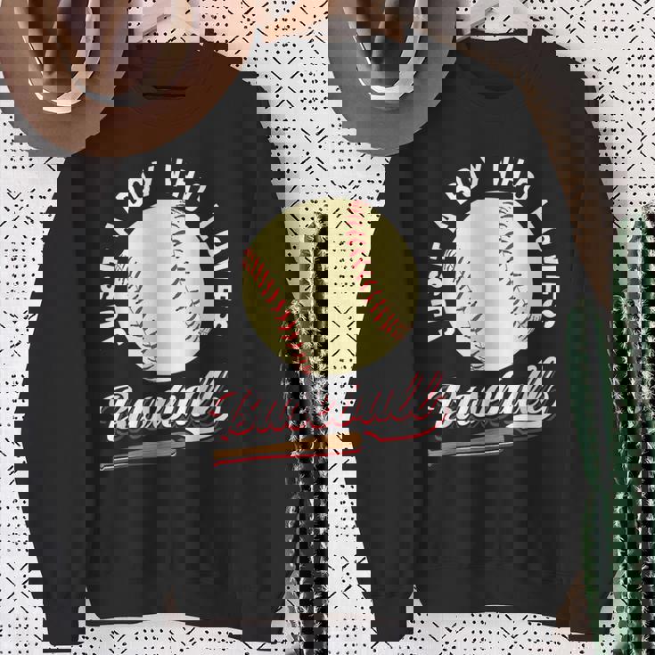 野球選手が大好きな少年 男の子向けギフト スウェットシャツ 年配の女性への贈り物