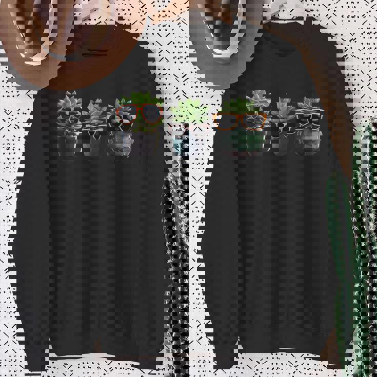 鉢植えのかわいい多肉植物 鉢植え 多肉植物 スウェットシャツ 年配の女性への贈り物