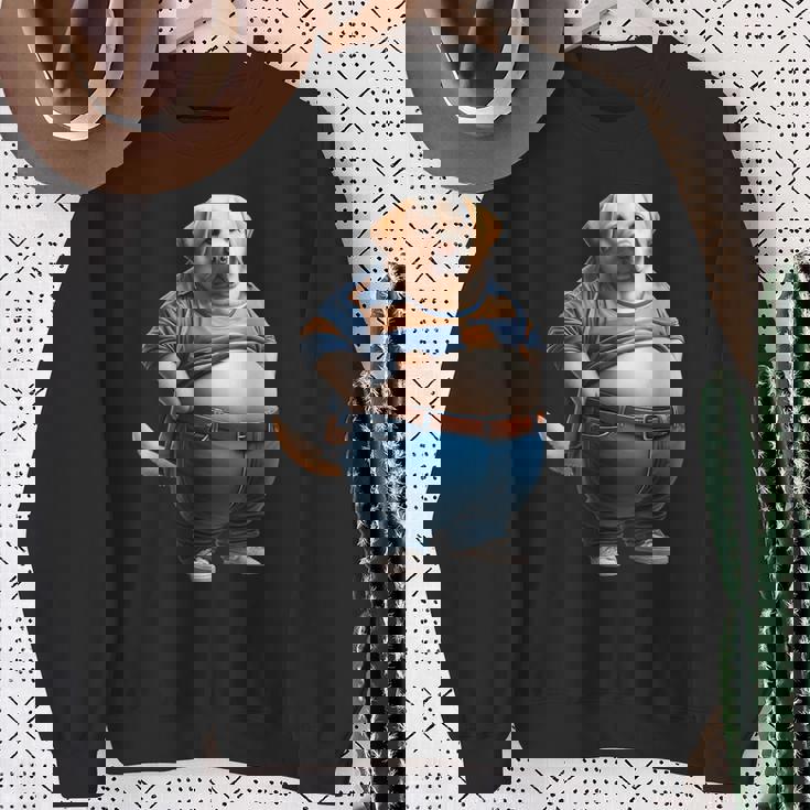 陽気なチャンキーラブラドールレトリバーtシャツ 太った犬愛好家向け スウェットシャツ 年配の女性への贈り物