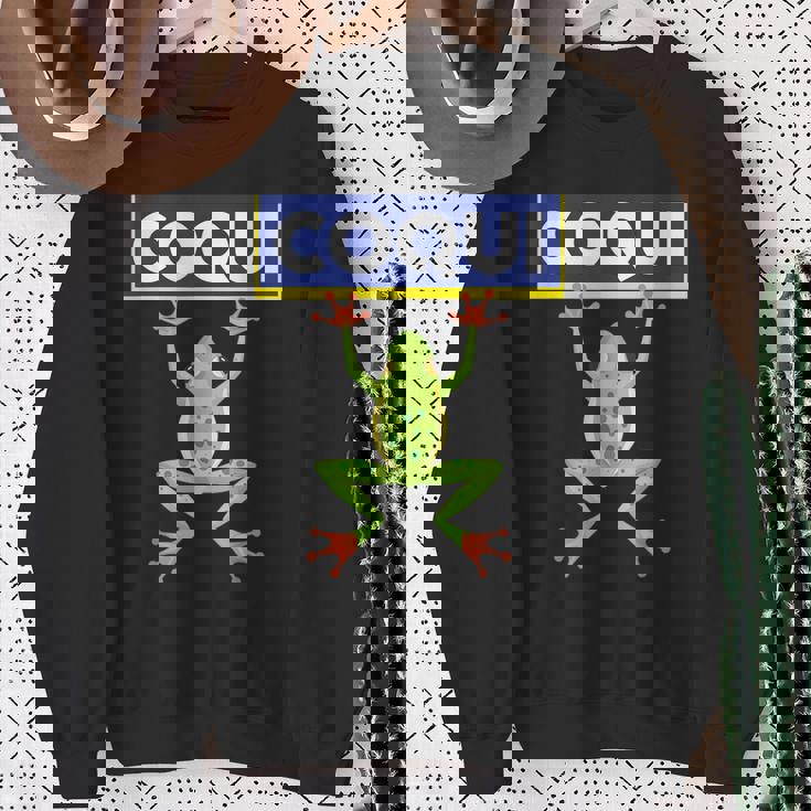 面白い コキ カエル 食べ物 プエルトリコ ゴヤ ラテン コミダ ボリクア スウェットシャツ 年配の女性への贈り物