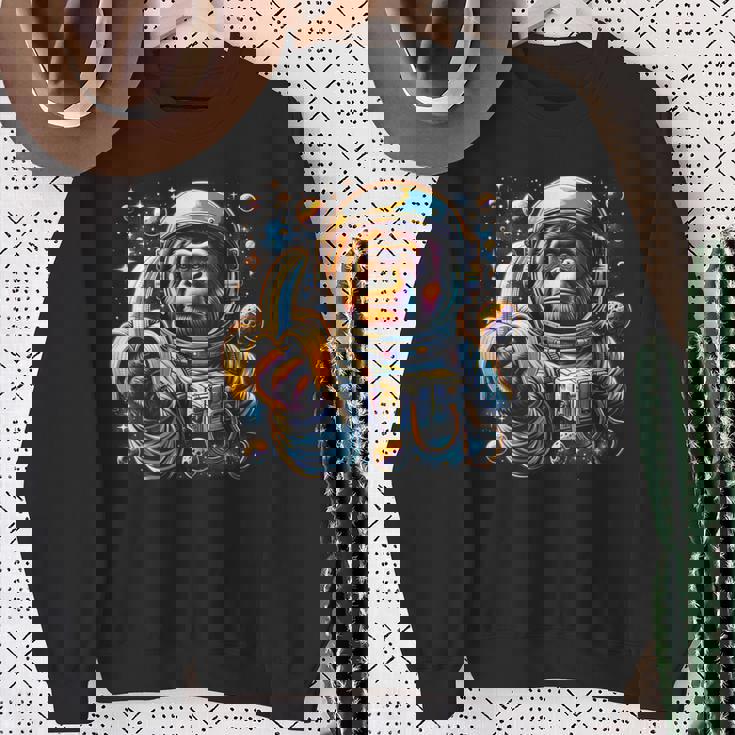 面白い サイケデリック 猿 宇宙飛行士 グラフィック メンズ スウェットシャツ 年配の女性への贈り物