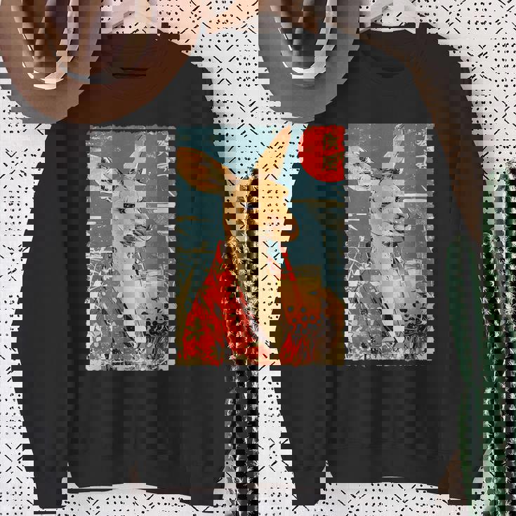 面白い バブル ボバ ティー かわいい 日本人 かわいい アニメ カンガルー。 スウェットシャツ 年配の女性への贈り物