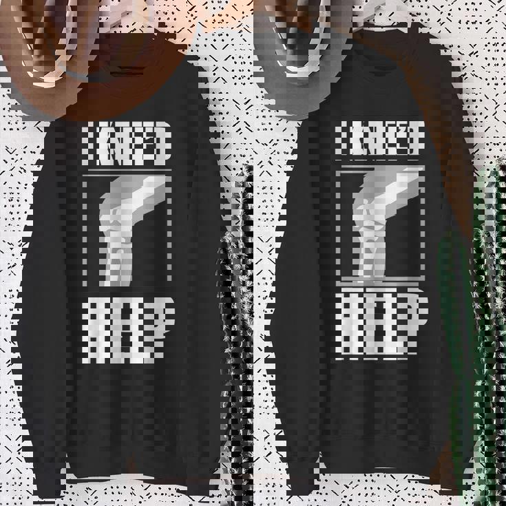 面白いacl膝手術 I Kneed Help 膝半月板ギフト スウェットシャツ 年配の女性への贈り物