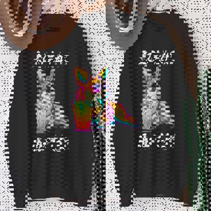 面白いtシャツ コーギー イヌ わんこ メンズ 犬好き グッズ おもしろ 面白い 服 ネタ わんこ 長袖tシャツ スウェットシャツ 年配の女性への贈り物