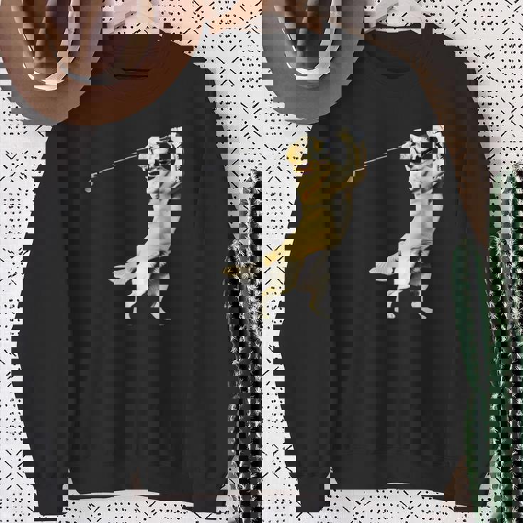 面白いtシャツ ゴールデンレトリバー ゴルフ イヌ メンズ グッズ かわいい おもしろ 面白い 服 ネタ スウェットシャツ 年配の女性への贈り物