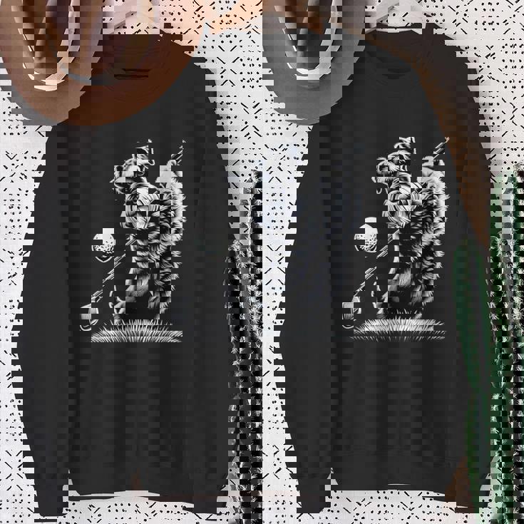 面白いtシャツ シュナウザー ゴルフ イヌ メンズ 犬好き グッズ かわいい おもしろ 面白い 服 ネタ スウェットシャツ 年配の女性への贈り物