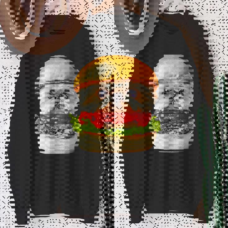 面白いtシャツ シーズー 犬 ハンバーガー メンズ 犬好き グッズ かわいい おもしろ 面白い 服 ネタ スウェットシャツ 年配の女性への贈り物