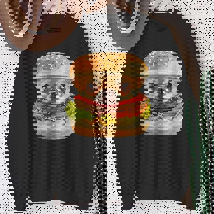 面白いtシャツ チワワ 犬 イヌ ハンバーガー メンズ 犬好き グッズ かわいい おもしろ 面白い 服 ネタ スウェットシャツ 年配の女性への贈り物