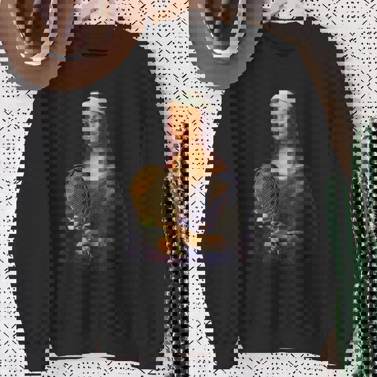 面白いtシャツ テニス モナリザ おもしろ 服 ネタ メンズ テニス部 おもしろグッズ 大人 子供 スウェットシャツ 年配の女性への贈り物