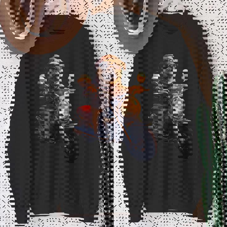 面白いtシャツ パグ バイク イヌ メンズ 犬好き グッズ かわいい おもしろ 面白い 服 ネタ スウェットシャツ 年配の女性への贈り物