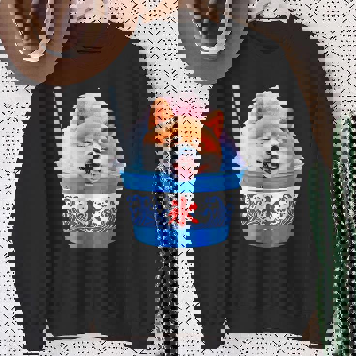 面白いtシャツ 柴犬 かき氷 イヌ わんこ メンズ 犬好き グッズ かわいい おもしろ 面白い 服 ネタ 夏 スウェットシャツ 年配の女性への贈り物