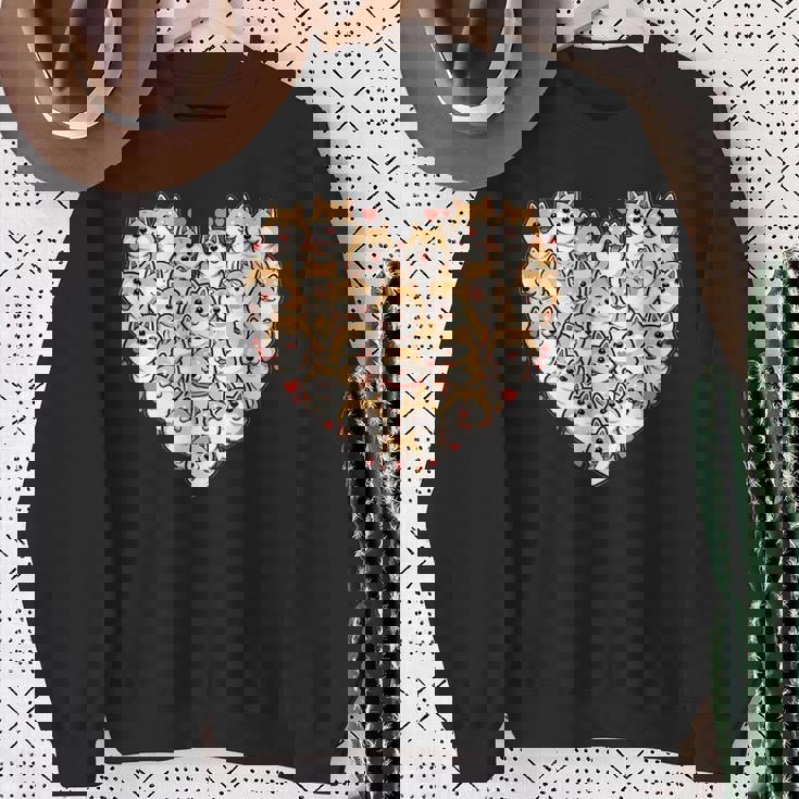 面白いtシャツ 柴犬 ハート イヌ わんこ メンズ 犬好き グッズ かわいい おもしろ 面白い 服 ネタ スウェットシャツ 年配の女性への贈り物