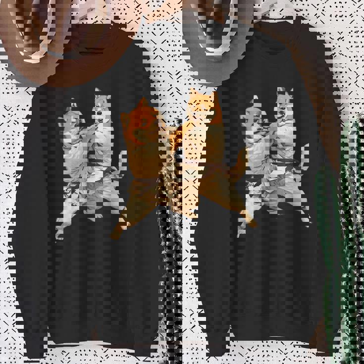 面白いtシャツ 柴犬 柔道 イヌ わんこ メンズ 犬好き グッズ かわいい おもしろ 面白い 服 ネタ 犬 スウェットシャツ 年配の女性への贈り物