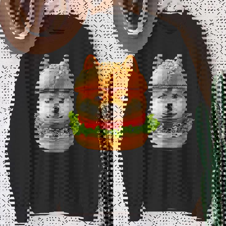 面白いtシャツ 柴犬 犬 イヌ ハンバーガー メンズ 犬好き グッズ かわいい おもしろ 面白い 服 ネタ スウェットシャツ 年配の女性への贈り物