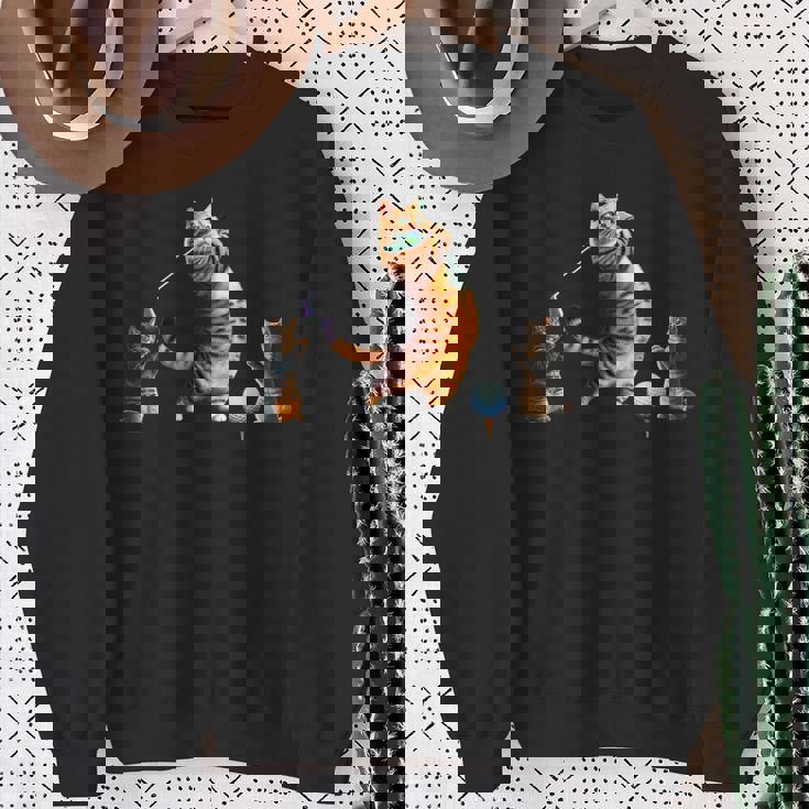 面白いtシャツ 猫 ネコ ゴルフ にゃんこ メンズ 猫好き グッズ かわいい おもしろ 面白い 服 ネタ スウェットシャツ 年配の女性への贈り物