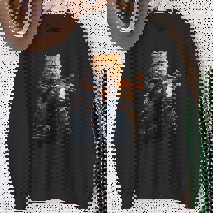 面白いtシャツ 猫 ネコ メンズ バイク 猫好き グッズ おもしろ 面白い 服 ネタ にゃんこ 猫の下僕 スウェットシャツ 年配の女性への贈り物