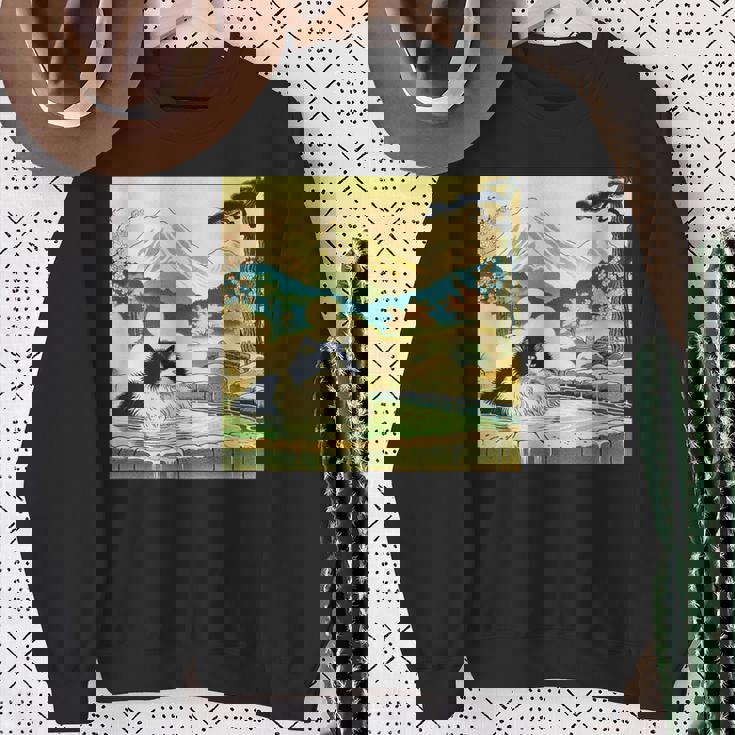 面白いtシャツ 猫 ネコ 温泉 メンズ 猫好き グッズ おもしろ 面白い 服 ネタ 猫の下僕 浮世絵 スウェットシャツ 年配の女性への贈り物