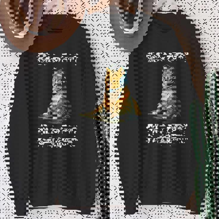 面白いtシャツ 猫 ネコ メンズ 猫好き グッズ おもしろ 面白い 服 ネタ 猫の下僕 ヘルプデスク スウェットシャツ 年配の女性への贈り物