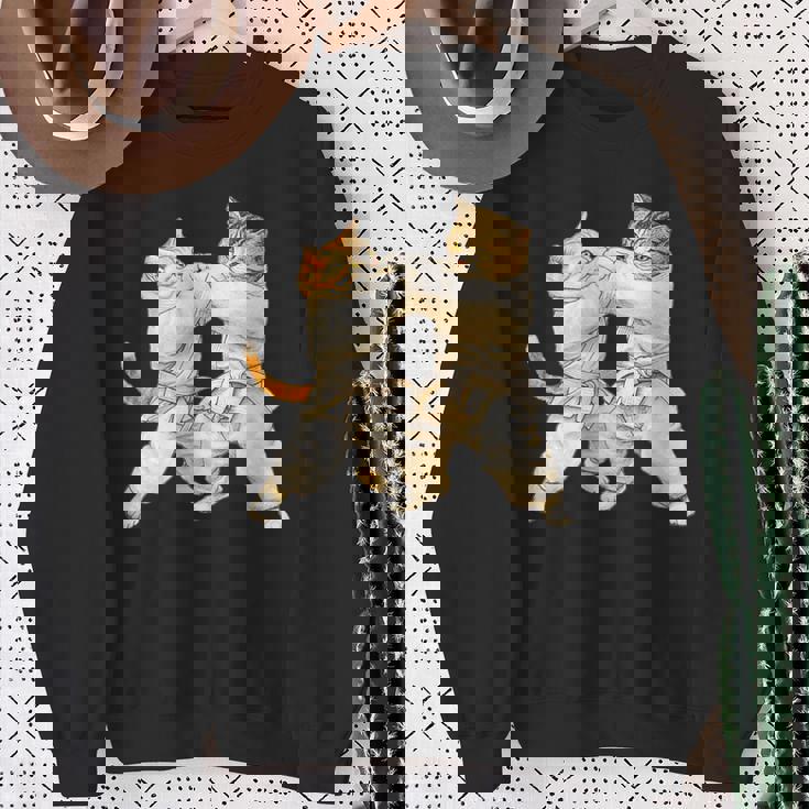 面白いtシャツ 猫 柔道 ネコ メンズ 猫好き グッズ おもしろ 面白い 服 ネタ にゃんこ 猫の下僕 柔術 スウェットシャツ 年配の女性への贈り物