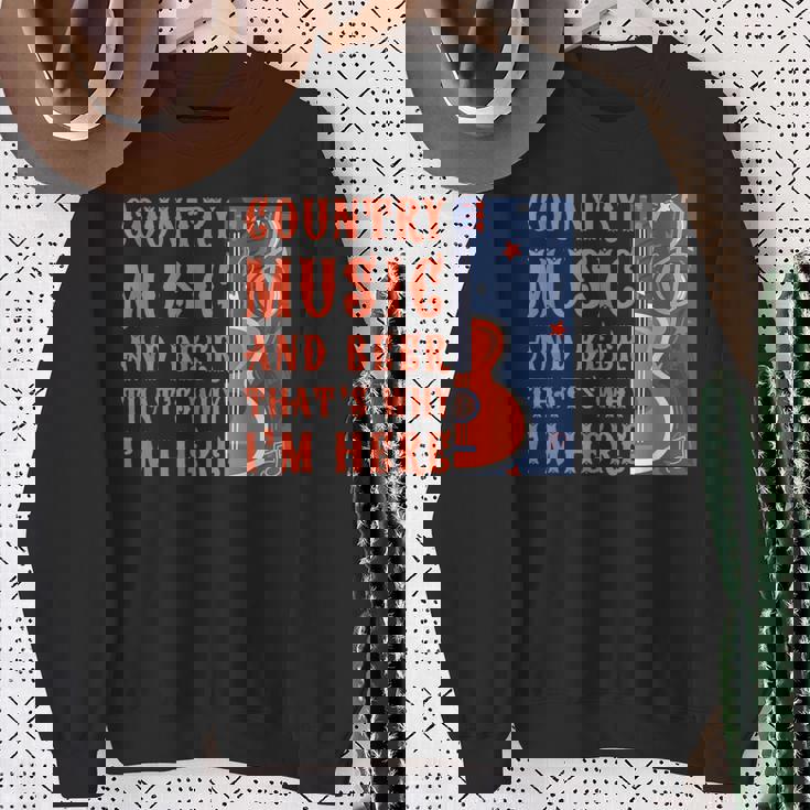 面白いカントリーミュージック&ビール音楽祭 アコースティックギター スウェットシャツ 年配の女性への贈り物