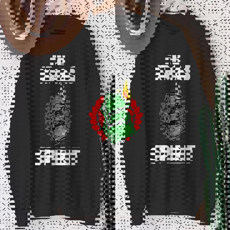 面白いクリスマス「The Xmaspirit」グラフィック スウェットシャツ 年配の女性への贈り物