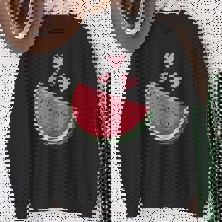 面白いスイカ ハワイアンビーチバケーション ラブスイカ スウェットシャツ 年配の女性への贈り物