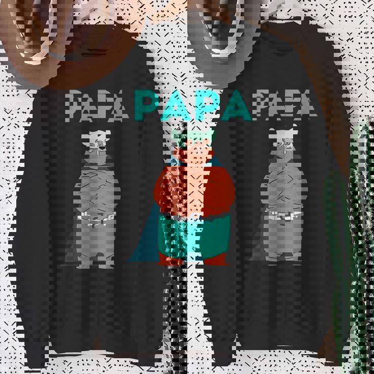 面白いパパベアシャツ I 父の日誕生日ギフト スウェットシャツ 年配の女性への贈り物