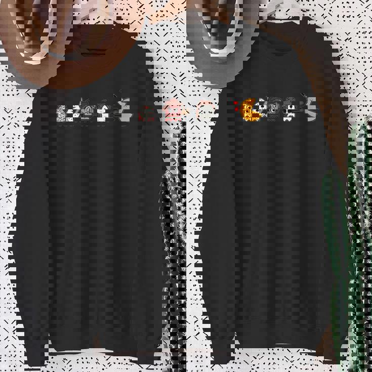 面白いパロディ ハロウィンゲーマー 80年代ホラー映画 スウェットシャツ 年配の女性への贈り物