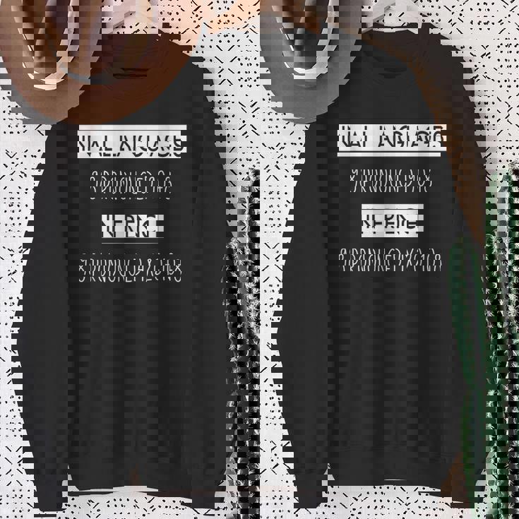 面白いフランス語 数字の発音 フランス語を学ぶギフト スウェットシャツ 年配の女性への贈り物