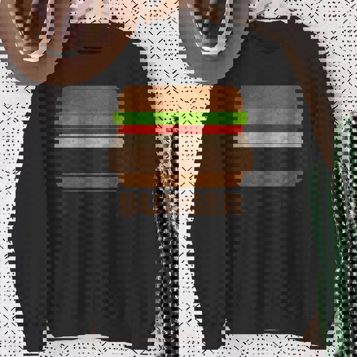 面白いフードハンバーガーのグラフィック。男性と男の子用。 スウェットシャツ 年配の女性への贈り物