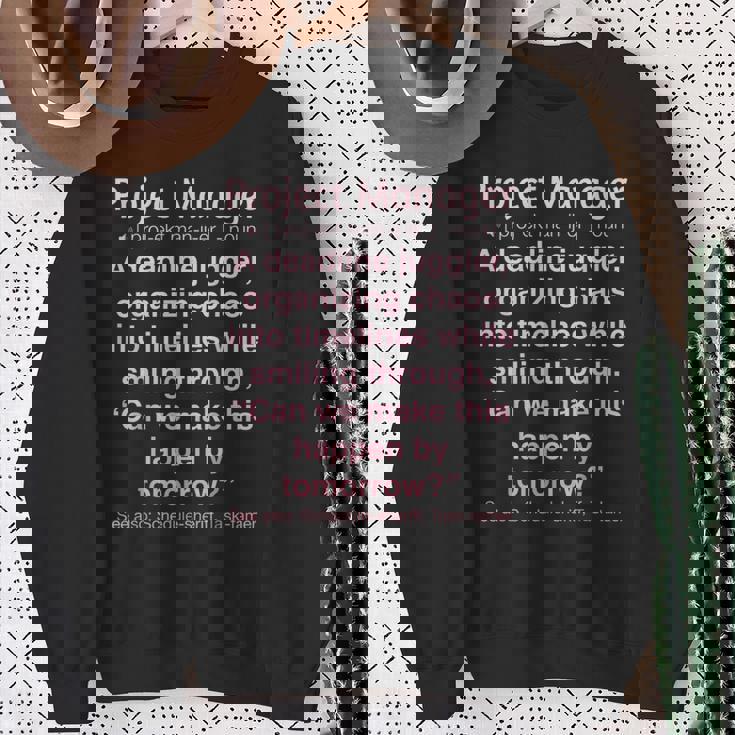 面白いプロジェクトマネージャー スウェットシャツ 年配の女性への贈り物