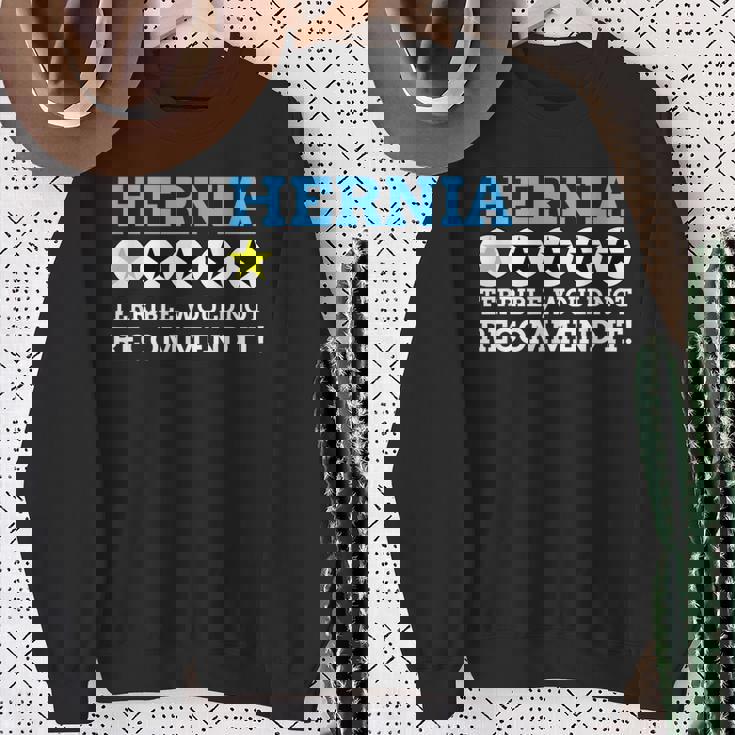 面白いヘルニア スウェットシャツ 年配の女性への贈り物