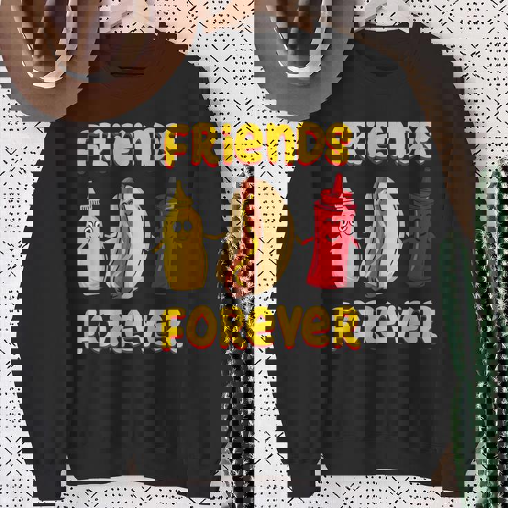 面白いホットドッグソーセージ ケチャップ&マスタード I ホットドッグ スウェットシャツ 年配の女性への贈り物