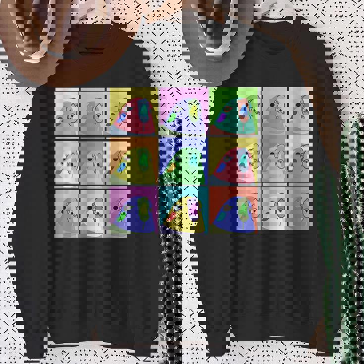 面白いポップアート オカメインコ かわいい鳥 オウム スウェットシャツ 年配の女性への贈り物