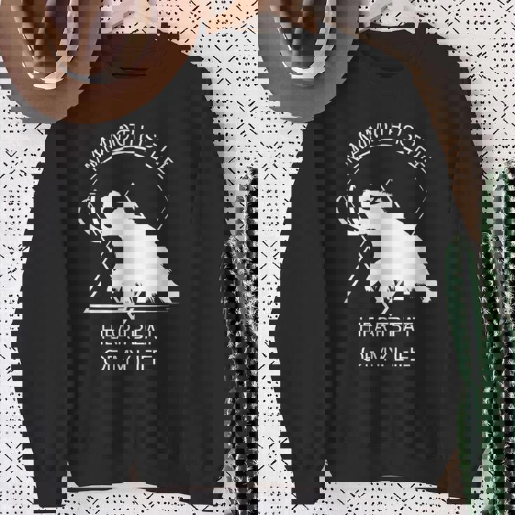 面白いマムート石器時代の氷河期デザイン 先史時代のデザイン スウェットシャツ 年配の女性への贈り物