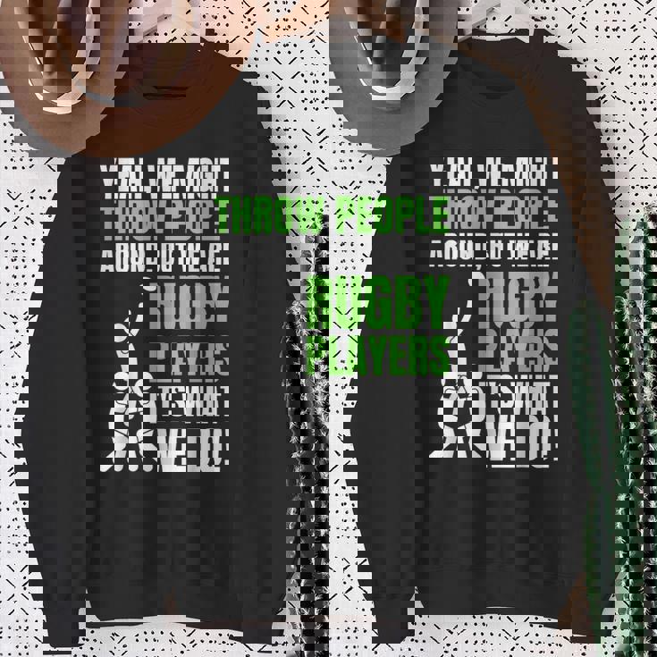 面白いラグビーコーチ、選手、ファンのラグビー。 スウェットシャツ 年配の女性への贈り物