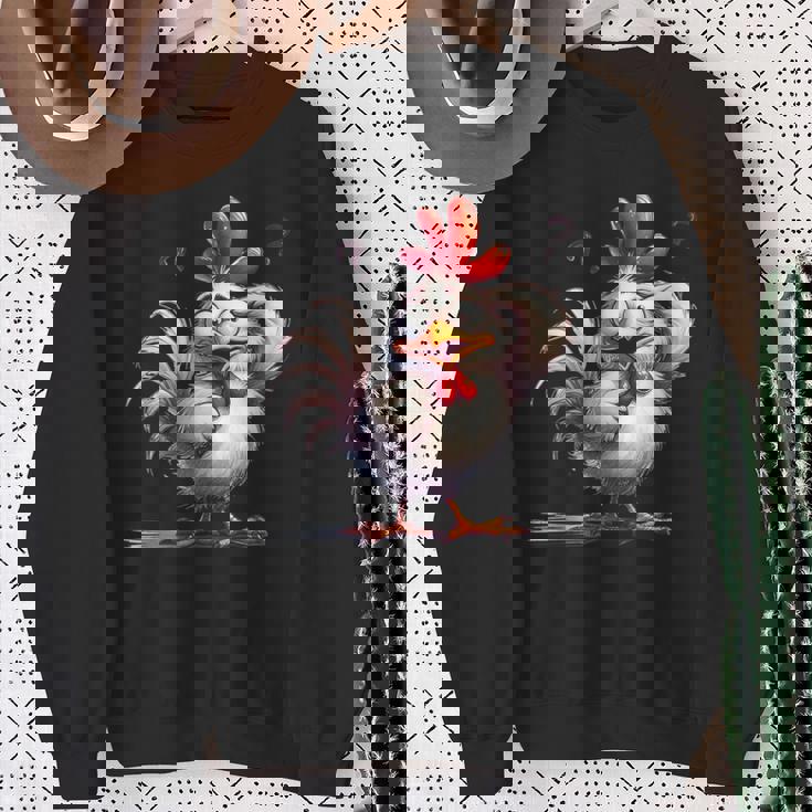 面白い動物、友人や家族のための素晴らしいチキン スウェットシャツ 年配の女性への贈り物