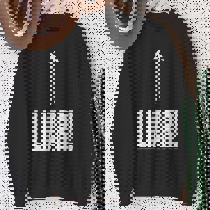 面白い嘘つき嘘つき嘘つき嘘つき詐欺師 スウェットシャツ 年配の女性への贈り物