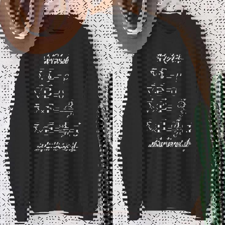 面白い数学教師シャツ – 宗教的なマクスウェル方程式 スウェットシャツ 年配の女性への贈り物