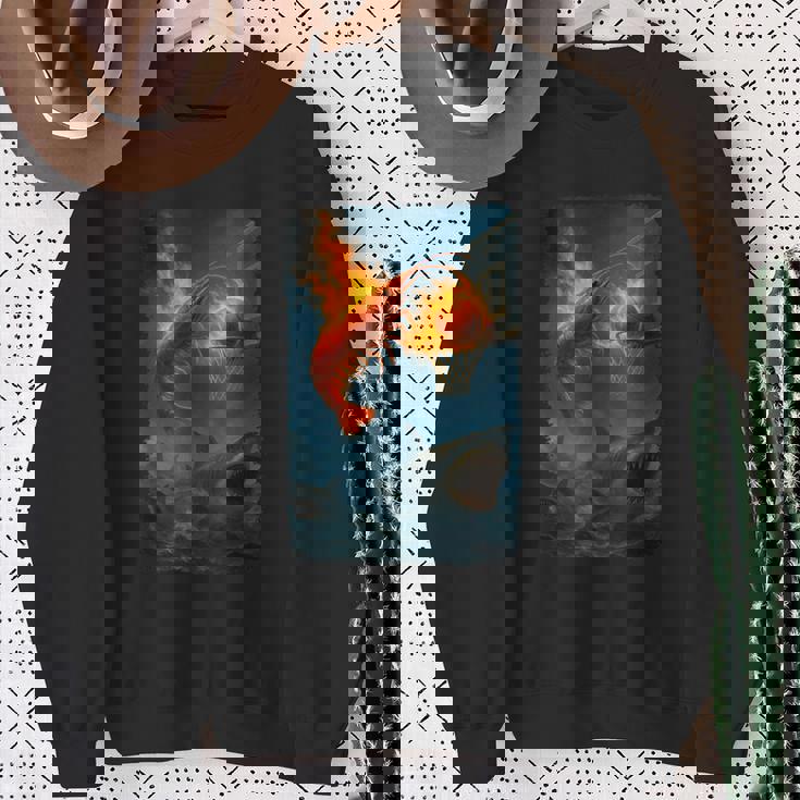 面白い燃えるようなエビスラムダンキングサメのミーム。 スウェットシャツ 年配の女性への贈り物