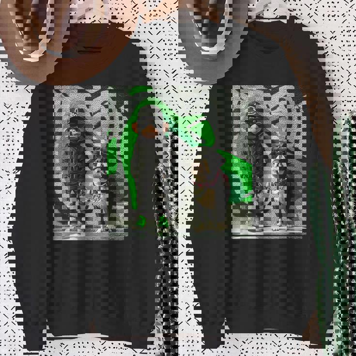 面白い猿と犬のグラフィックストリートウェアクールなデザイン 男性用 スウェットシャツ 年配の女性への贈り物