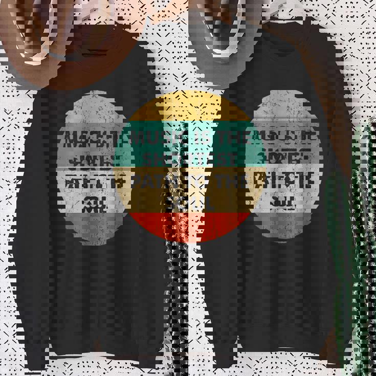 音楽は魂への最短の道 レトロミュージシャン アーティスト スウェットシャツ 年配の女性への贈り物