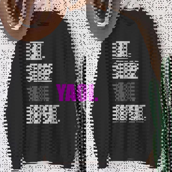 食べて寝てヤオイリピートヤオイボーイの恋愛漫画 スウェットシャツ 年配の女性への贈り物