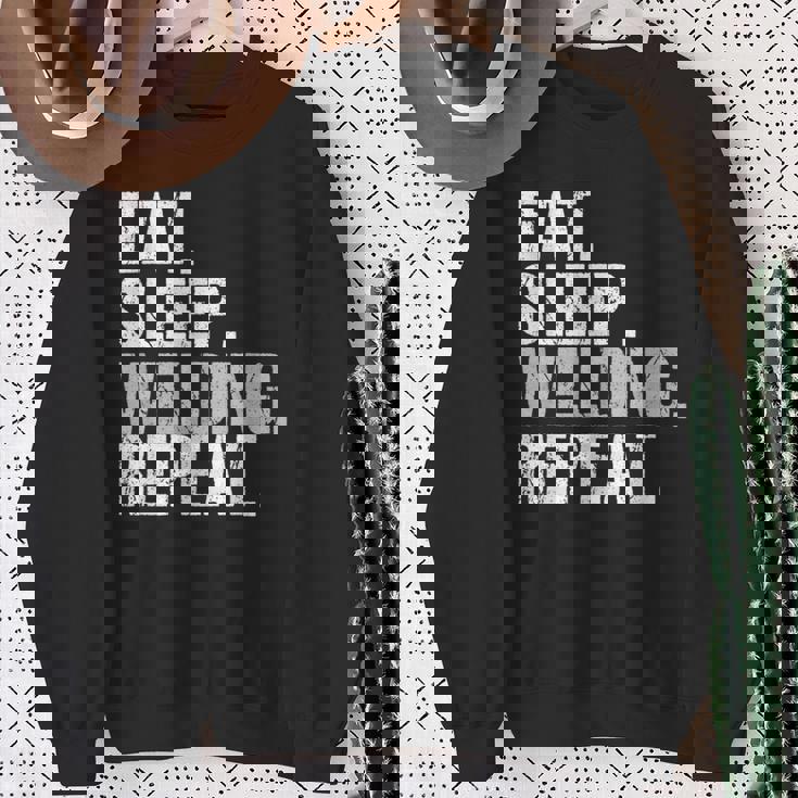 食べる睡眠溶接リピート溶接機 スウェットシャツ 年配の女性への贈り物