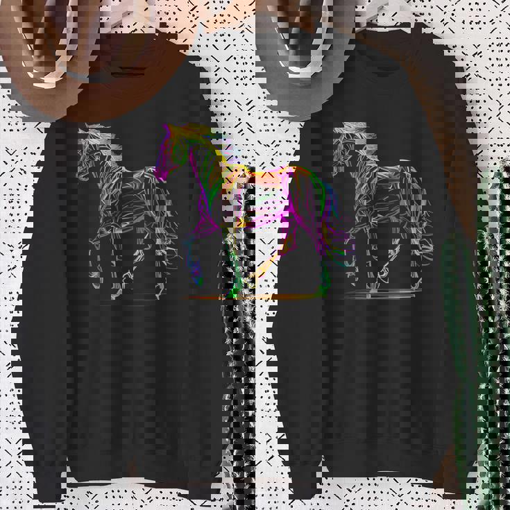 馬術 カラフル 馬好き 西洋 ロデオ スウェットシャツ 年配の女性への贈り物