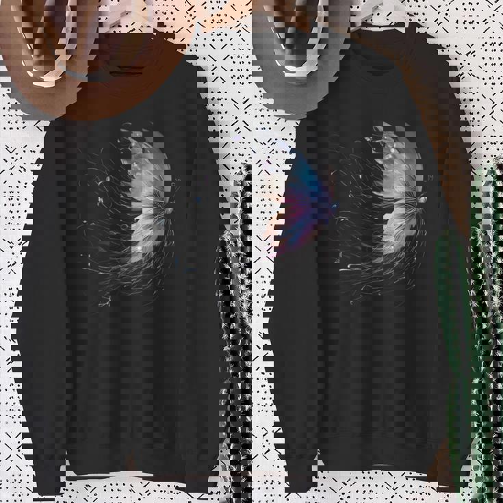 魔法の蝶 神秘的な蝶 銀河 星 スウェットシャツ 年配の女性への贈り物