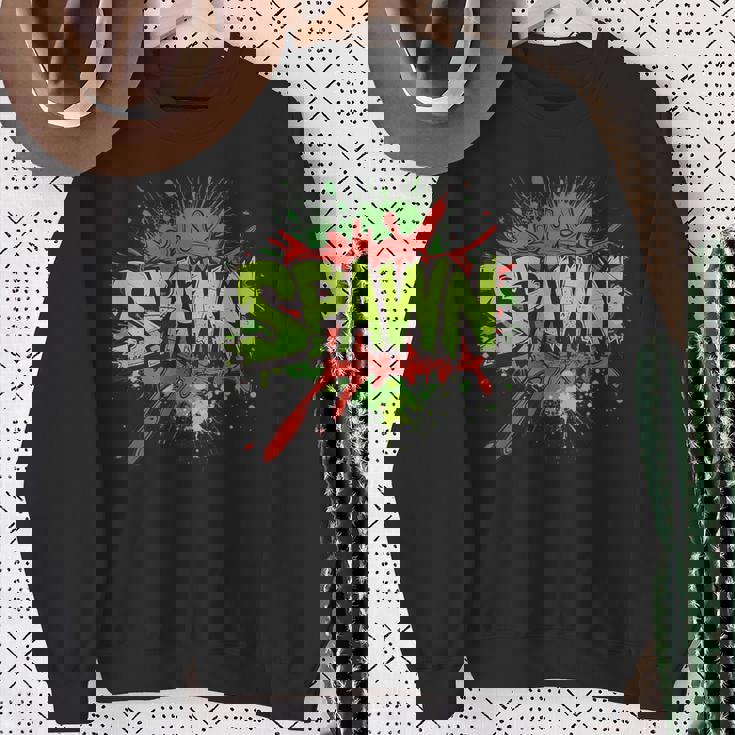 鮮やかな色とクールなスポーンステートメントコスチューム。 スウェットシャツ 年配の女性への贈り物